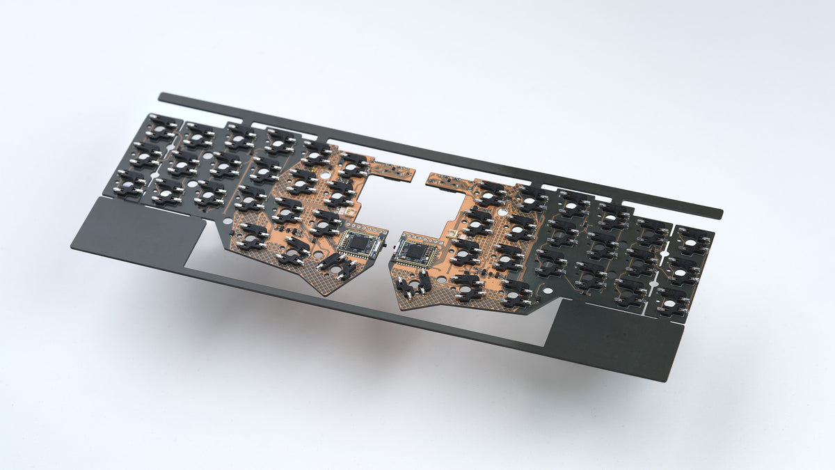 back component view of wireless PCB showing black FR4 and clear solder mask