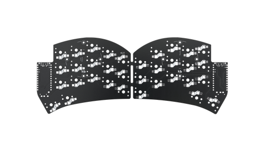 Black Ferris Sweep LP PCB with diode-less design and Kailh Choc hotswap support