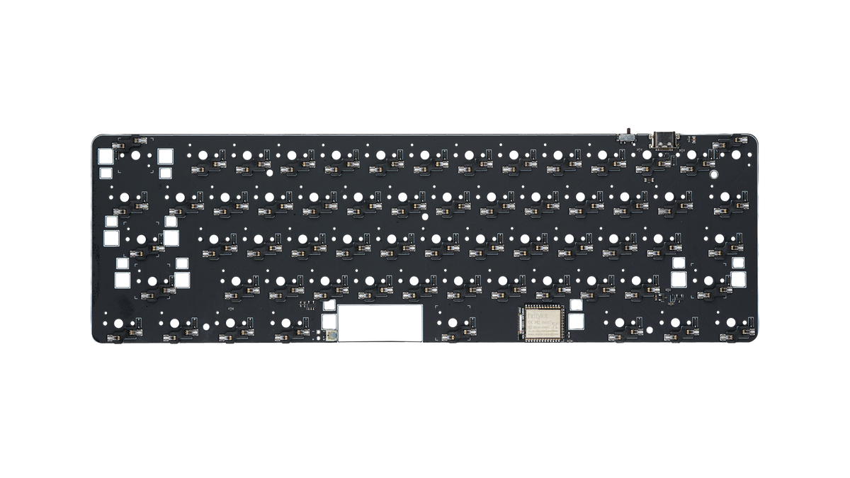 Top-down view of Rechteck's SMT PCB with visible components and clean routing